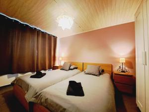胡法利兹Au Pachis - Maison de vacances Houffalize的配有两张床的酒店客房