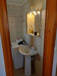 MourniaíNikόla's House的一间带水槽和镜子的小浴室