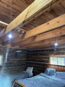 彭延Rustic Ridge的小木屋内带两张床的房间