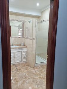 阿尔科斯-德拉弗龙特拉Piso Levante的带淋浴和盥洗盆的浴室