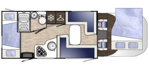 HaaltertCamper met sauna en zwembad in de rand van de Vlaamse Ardennen的小型公寓的平面图,
