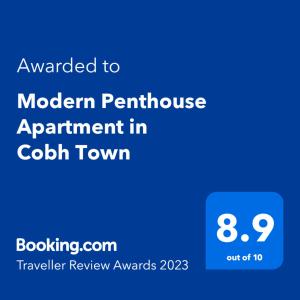 科芙Modern Penthouse Apartment in Cobh Town的哥布林镇调制解调器置换预约的屏幕照