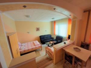 索科矿泉村尼科利克公寓酒店的客厅配有沙发和桌子