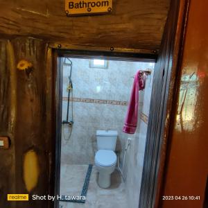 Umm ŞawwānahPetra Dad Farm (PDF)的一间带卫生间和淋浴的浴室