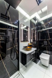 比得哥什Premium Wrocławska Apartament Parking的浴室配有卫生间、盥洗盆和淋浴。