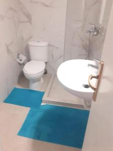 卡尼奥提One bedroom apartement with sea view balcony and wifi at Chaniotis的浴室配有白色卫生间和盥洗盆。