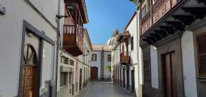 特罗尔Casa Andrea Teror的白色建筑的老城区小巷