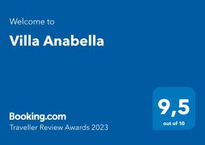 扎达尔Villa Anabella I的别墅的美联社网站欢迎蓝色标志