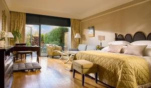 卡斯尔马特卡斯尔马特度假酒店的一间酒店客房,一间设有一张床和一张书桌