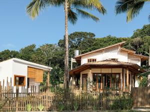 大塞拉Casa do Jardim的前面有棕榈树的房子