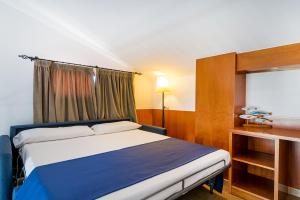 卡莱利亚德帕拉弗鲁赫尔加尔比酒店的酒店客房配有一张床、一张书桌和一张四柱床