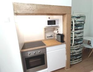 法鲁10 MARIA - Faro的一间带炉灶和微波炉的小厨房