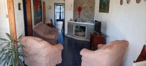 阿加斯杜尔斯Marazul的客厅设有两张沙发和一个壁炉