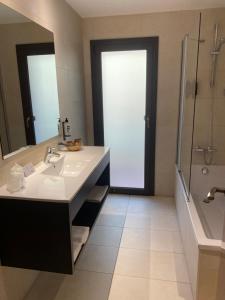 布拉内斯珀蒂帕劳酒店 - 仅限成年人的一间带水槽、淋浴和镜子的浴室