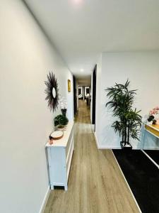 帕金顿Spacious modern family home的一间走廊里种植了植物的房间