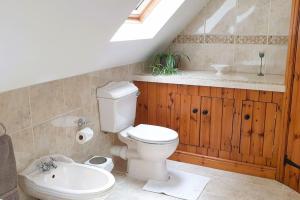巴拉Cae Coryn Cottages, Snowdonia ( Troed y Graig )的一间带卫生间和水槽的浴室