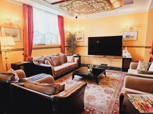 奥斯特巴德·哥伦Alexa Hotel的带沙发和平面电视的客厅