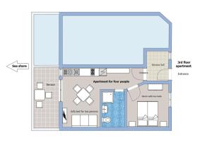 卢什蒂卡Rose - Apartmani Janovic的房屋的平面图