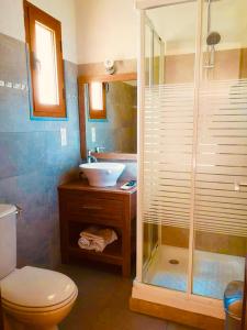 奥尔梅托Casa Stella的带淋浴、卫生间和盥洗盆的浴室