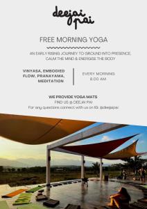拜县Atlas Valley的免费晨间瑜伽活动的传单