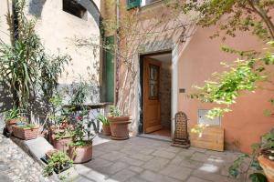 莱万托Casa di Gina的门,门,盆栽植物的建筑物的入口