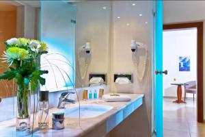 阿默达拉-伊拉克利翁阿波罗尼亚海滩度假酒店及Spa的一间带水槽和镜子的浴室