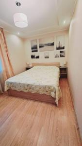 陶格夫匹尔斯Кандавас 9的一间卧室,卧室内配有一张大床