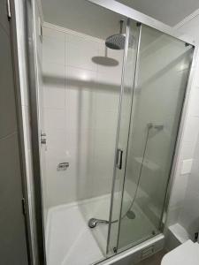 奥索尔诺Departamento en Condominio Parque Francia的浴室里设有玻璃门淋浴