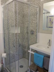 波托菲诺菲诺港特雷罗塞农家乐的带淋浴和盥洗盆的浴室
