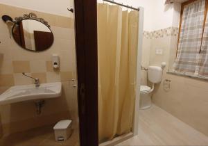 卡帕尔比奥Nato Contadino的一间带水槽、卫生间和镜子的浴室