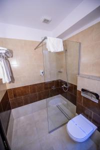 图尔恰埃斯普拉纳达酒店的浴室配有淋浴和卫生间。