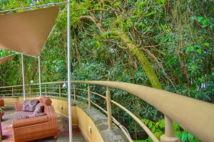 KisiiUfanisi Resort - Kisii的坐在树前门廊上的椅子