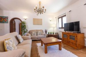 圣若法尔萨克鲁Villa Miguel的带沙发和平面电视的客厅