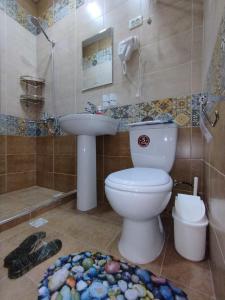 撒马尔罕ASR GUEST HOUSE的一间带卫生间和水槽的浴室
