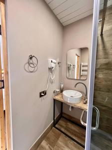 塞凡Sargsyan ECO house的一间带水槽和镜子的浴室
