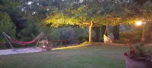 卡兰兹拉Kalendes的院子的吊床,有树和栅栏