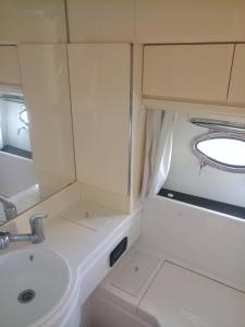 班约勒Mobilheim - Hausboot - Motoryacht Ilver Daytona 40 -Amoretta-的一间带水槽和卫生间的小浴室