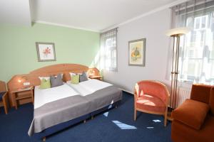 魏玛安娜·阿玛利亚酒店的配有一张床和一把椅子的酒店客房