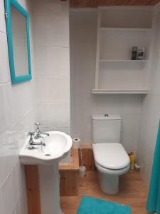 米尔登霍尔Mildenhall Suffolk的浴室配有白色卫生间和盥洗盆。