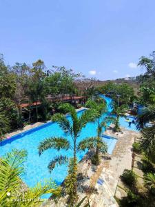 纳苏格布AS Ilaya Resort and Event Place powered by Cocotel的享有度假村游泳池的空中景致