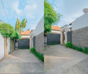 罗威那Odika Lovina Villas的两幅房子和车道的照片