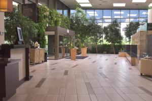 印第安纳波利斯印第安纳波利斯东万豪酒店的楼里满是植物的空的大厅