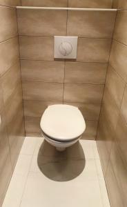 尼斯Luxurious appartment near the airport Nice的墙上设有白色卫生间的浴室