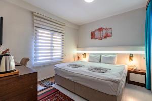 伊斯坦布尔斯坦珀丽旅舍的一间卧室设有一张大床和一个窗户。