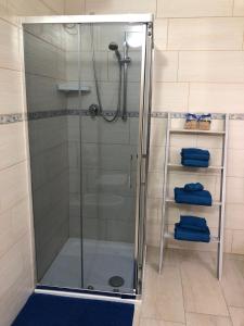 马达莱纳B&B Isola Mia的浴室里设有玻璃门淋浴