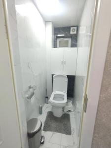 杜尚别Small house in a centr的一间带卫生间和垃圾桶的小浴室