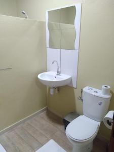 OiapoqueHotel La Villa Morena的一间带卫生间和水槽的浴室
