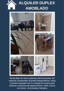内乌肯Duplex Bosch的客厅和房子照片的拼合物