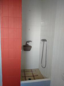 旧阿比唐Maison familiale et authentique的带淋浴和盥洗盆的浴室