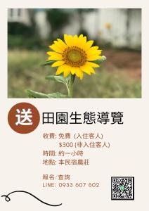金宁乡东一点紅金墩园的标牌上黄色向日葵的照片